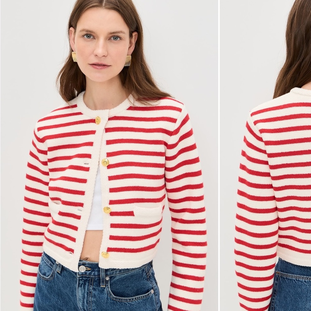 English Factory Knit Striped Sweater Cardigan in XS NWOT